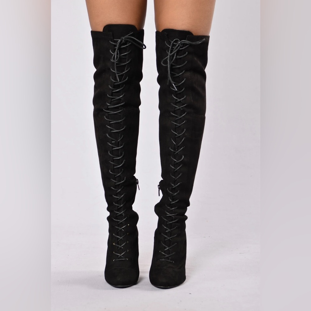 FASHION NOVA Love Me Long Time Boot Black - Picture 2 of 6